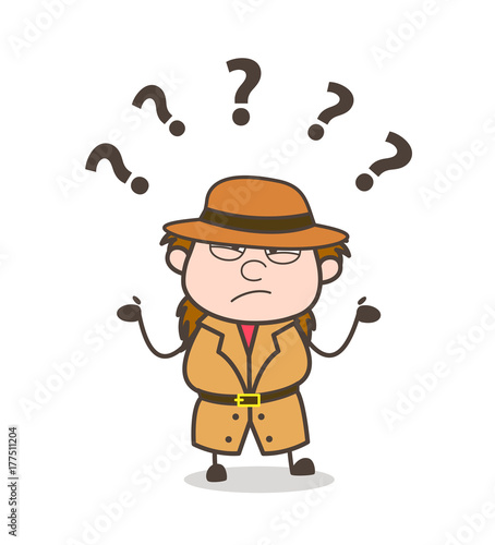 Confused Expression - Female Explorer Scientist Cartoon Vector