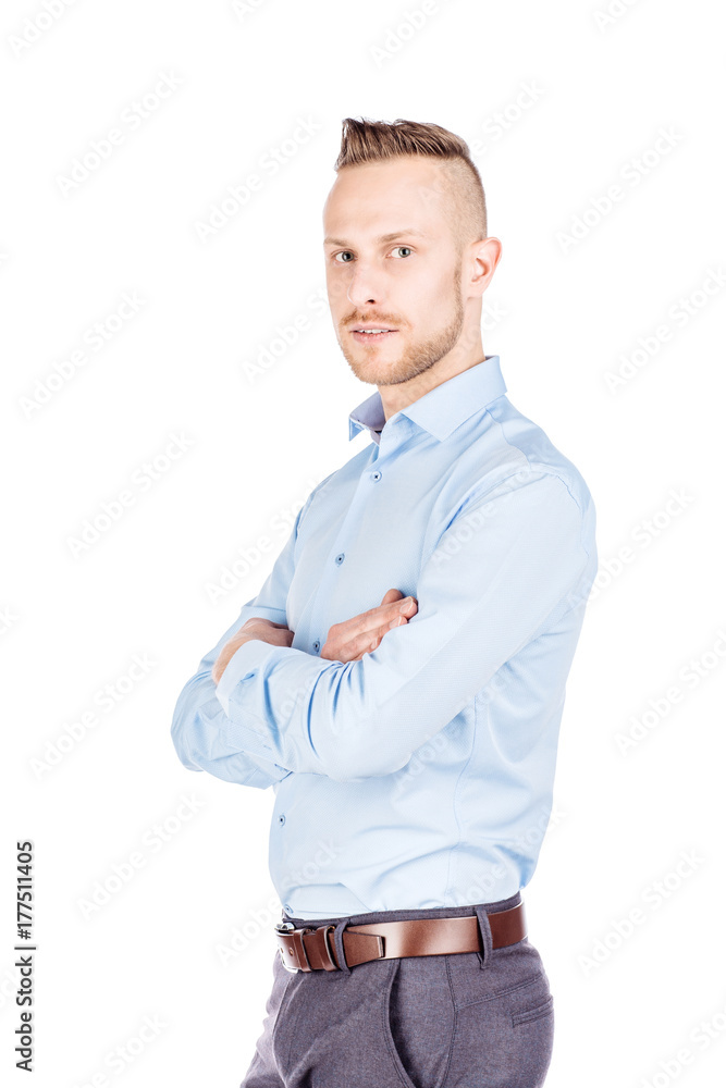 businessman with crossed arms isolated on white background. . businessman with crossed arms isolated on white background. .