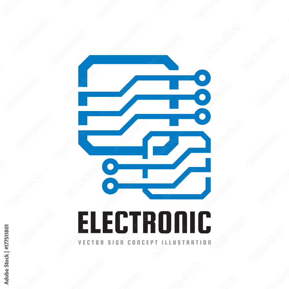 Computer electronic chip - vector logo template concept illustration. Modern technology creative sign. Design element. 