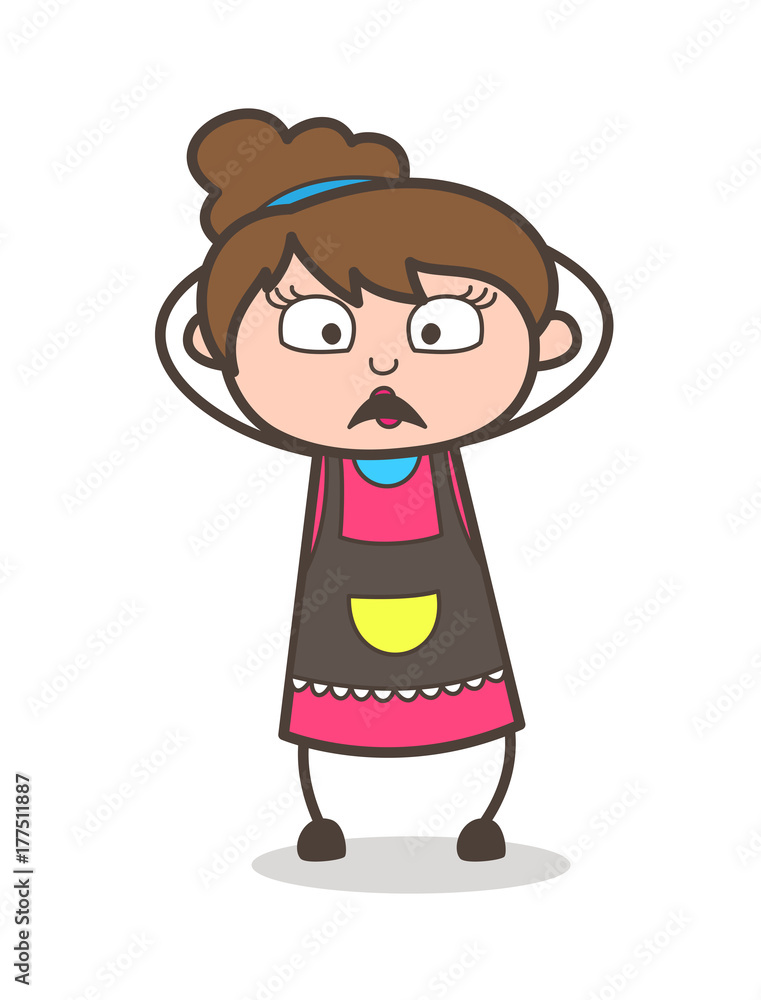 Hushed Facial Expression - Beautician Girl Artist Cartoon Vector Hushed Facial Expression - Beautician Girl Artist Cartoon Vector