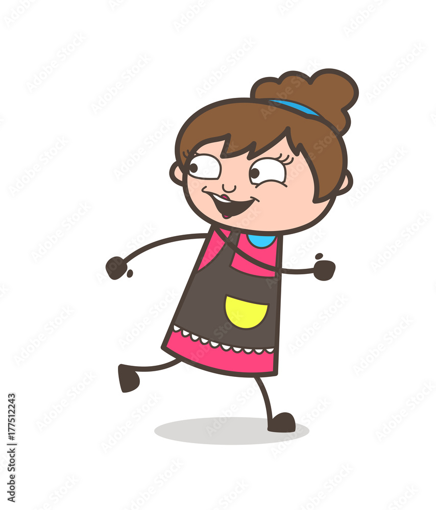 Joyful Running - Beautician Girl Artist Cartoon Vector Joyful Running - Beautician Girl Artist Cartoon Vector