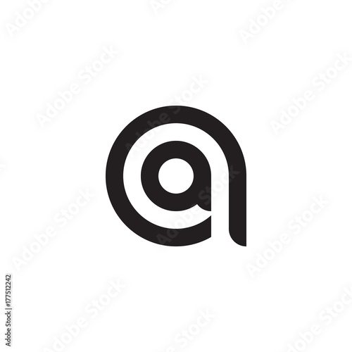 initial letter aa, a inside a, linked line circle shape logo, monogram black color