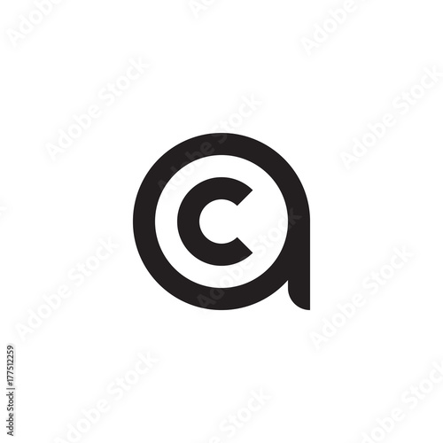 initial letter ac  ca  c inside a  linked line circle shape logo  monogram black color