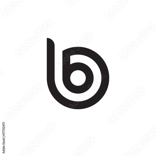 initial letter bb, b inside b, linked line circle shape logo, monogram black color