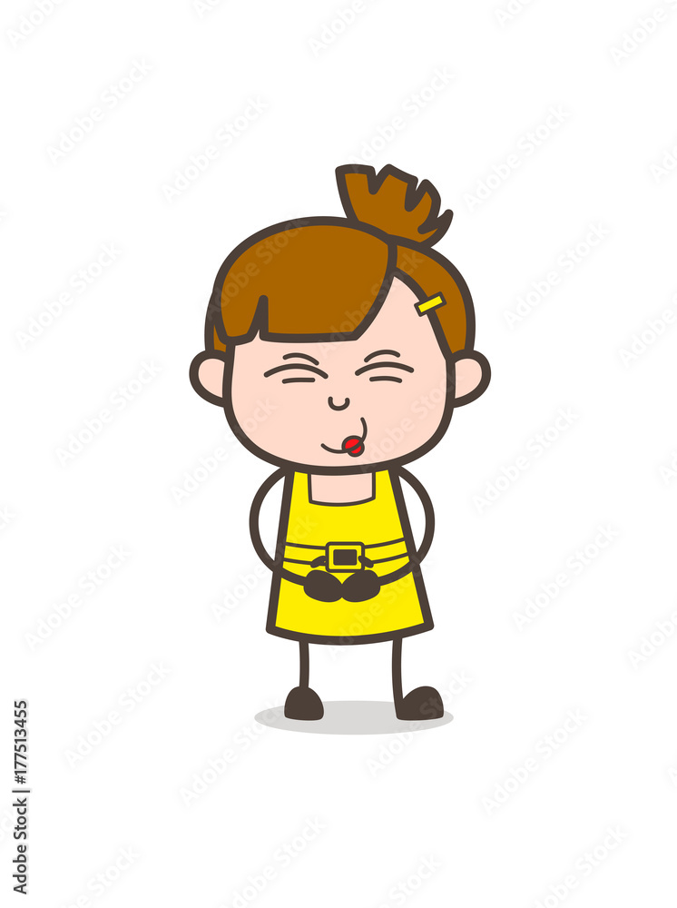 Lovely Smiling Face Expression - Cute Cartoon Girl Vector Lovely Smiling Face Expression - Cute Cartoon Girl Vector