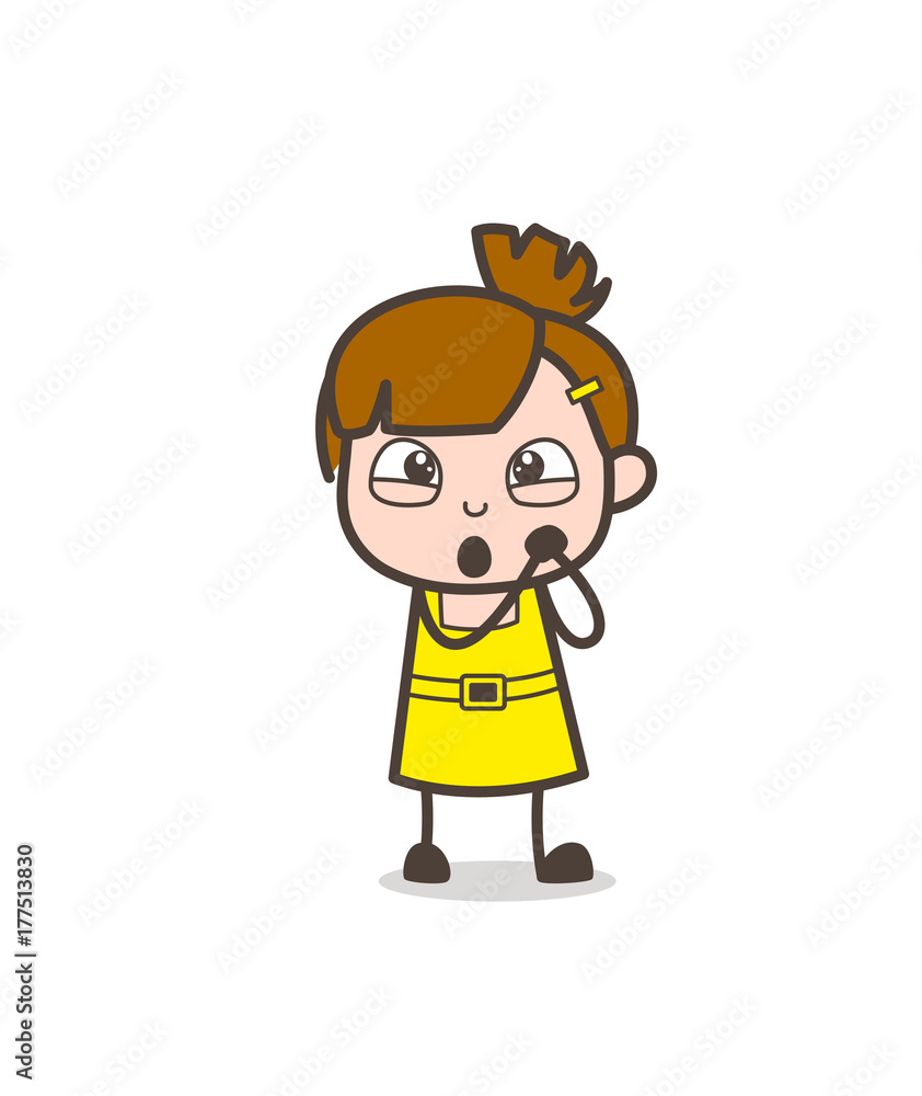 Feeling Very Happy Expression - Cute Cartoon Girl Vector Feeling Very Happy Expression - Cute Cartoon Girl Vector