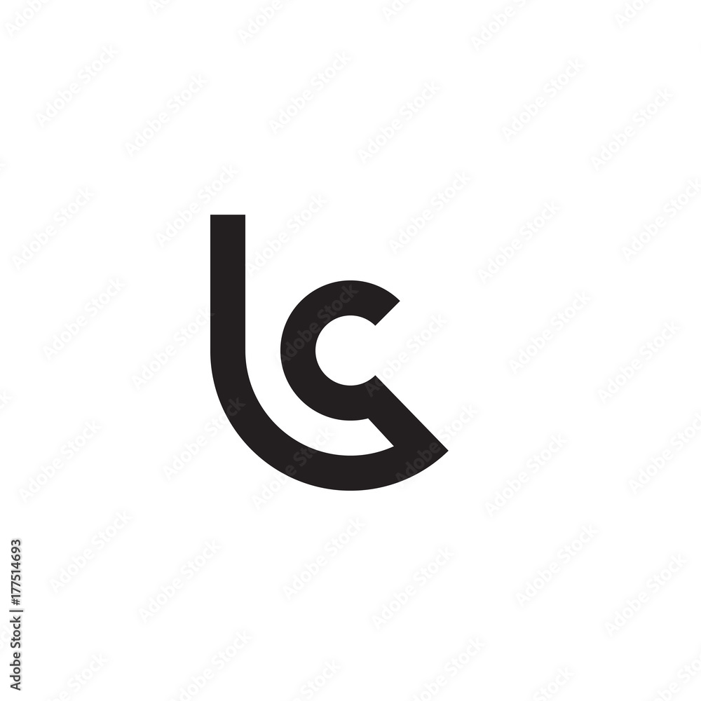 Initial letter lc, cl, c inside l, linked line circle shape logo, monogram black color Initial letter lc, cl, c inside l, linked line circle shape logo, monogram black color