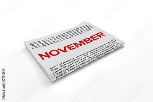 November on Newspaper background
