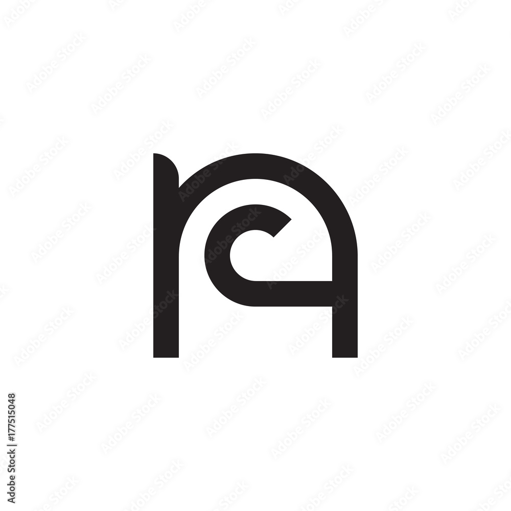Initial letter nc, cn, c inside n, linked line circle shape logo, monogram black color Initial letter nc, cn, c inside n, linked line circle shape logo, monogram black color