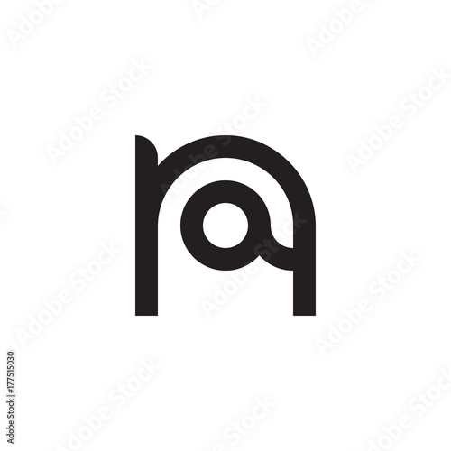 Initial letter na, an, a inside n, linked line circle shape logo, monogram black color