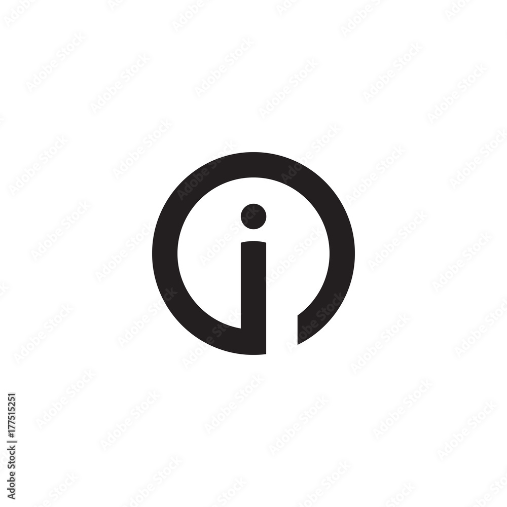 Initial letter oi, io, i inside o, linked line circle shape logo, monogram black color
Initial letter oi, io, i inside o, linked line circle shape logo, monogram black color