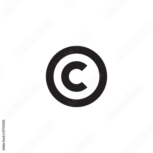 Initial letter oc  co  c inside o  linked line circle shape logo  monogram black color