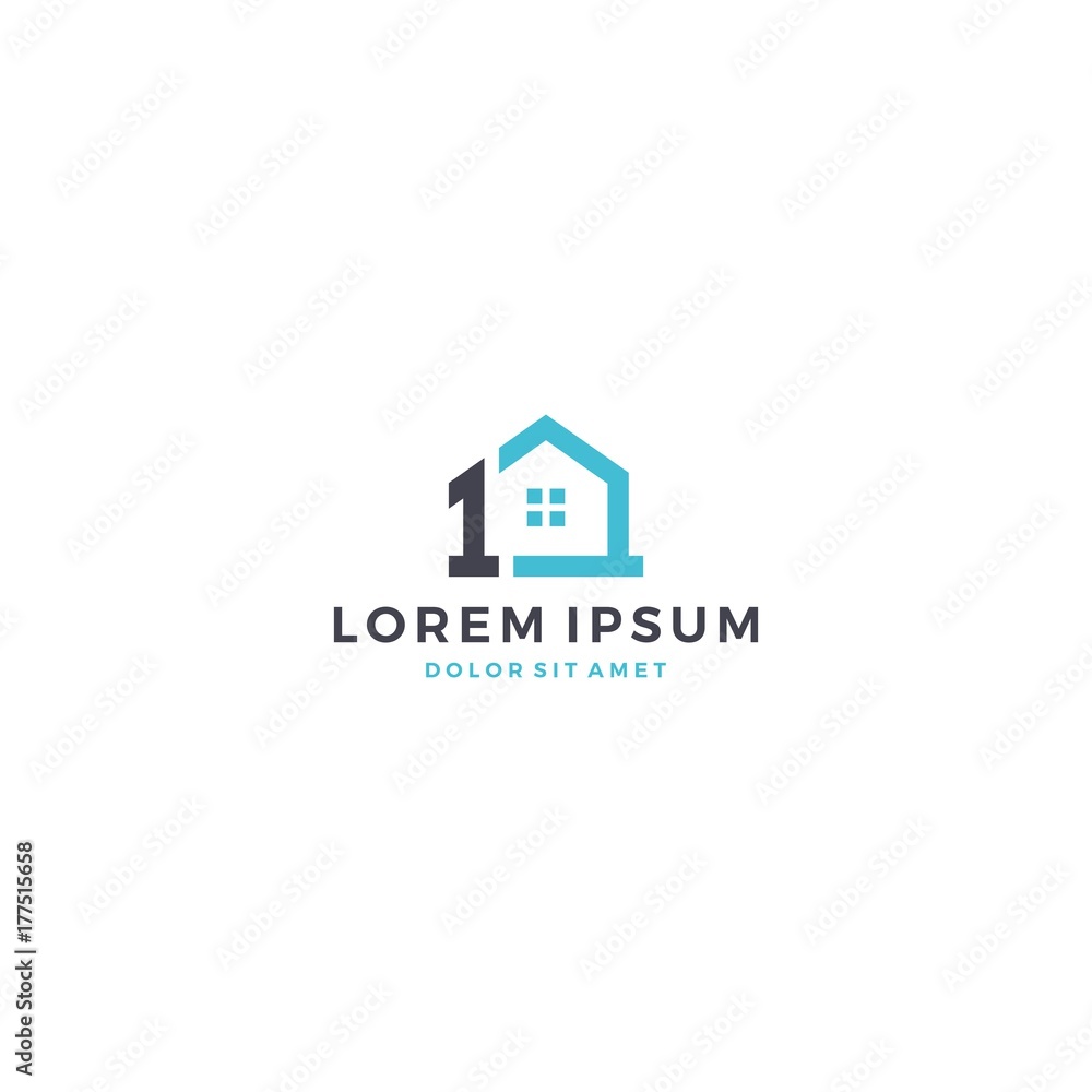 one stop home house number logo vector icon template one stop home house number logo vector icon template