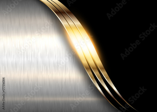 Metal background, elegant gold and silver vector metallic texture 