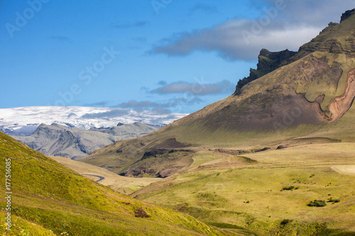 Iceland, high mountain cliff. Beautiful landscape
