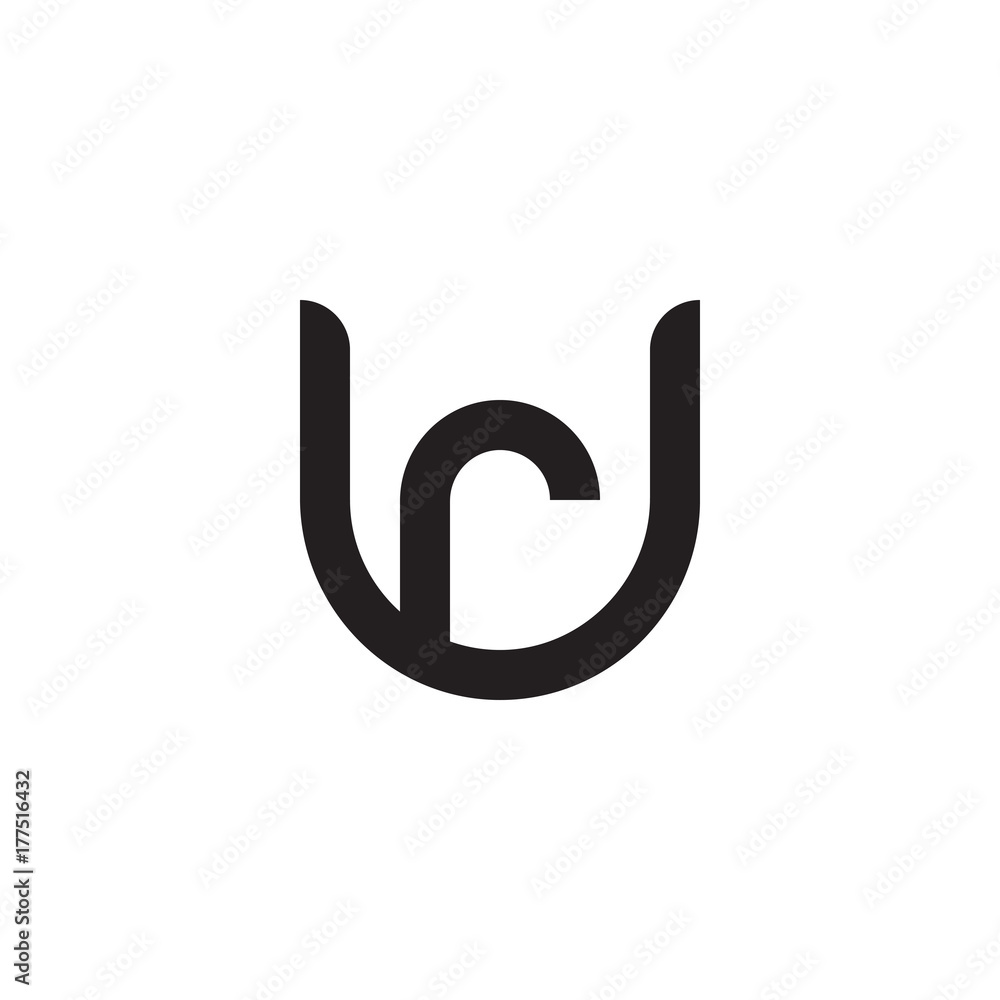 Initial letter ur, ru, r inside u, linked line circle shape logo, monogram black color Initial letter ur, ru, r inside u, linked line circle shape logo, monogram black color