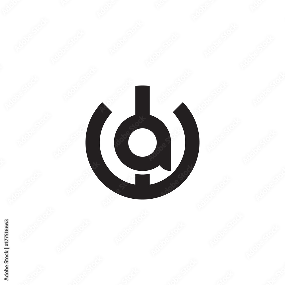 Initial letter wa, aw, a inside w, linked line circle shape logo, monogram black color Initial letter wa, aw, a inside w, linked line circle shape logo, monogram black color