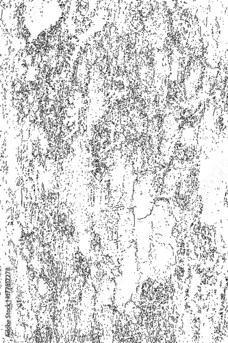 Distressed halftone grunge black and white vector texture -old wood bark texture background with cracks for creation abstract vintage design effect with noise and grain