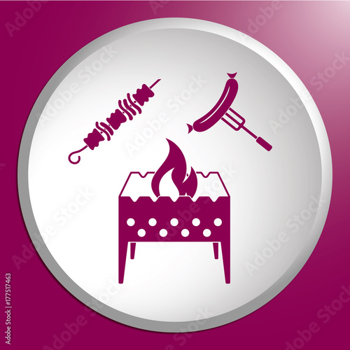Brazier, kebab and sausage icon