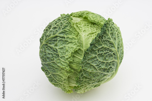 savoy cabbage on a white background