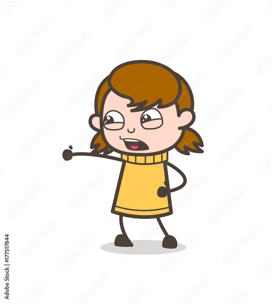 Fighting Pose - Cute Cartoon Girl Illustration