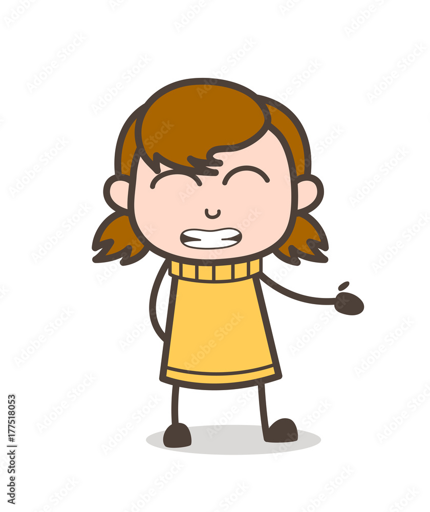 Grimacing Face - Cute Cartoon Girl Illustration Grimacing Face - Cute Cartoon Girl Illustration