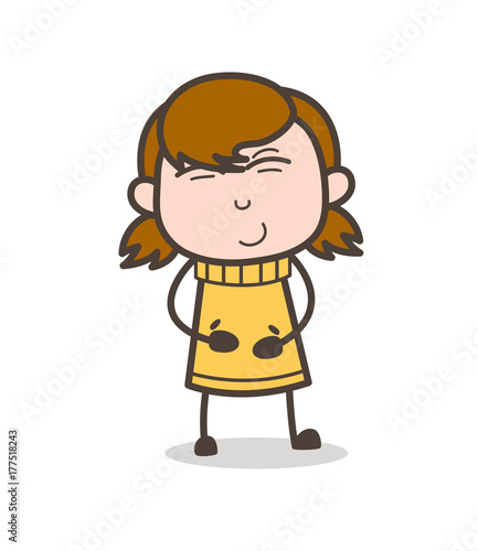 Smiling on Tickle - Cute Cartoon Girl Illustration