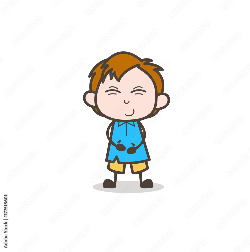 Lovely Smiling Face - Cute Cartoon Kid Vector