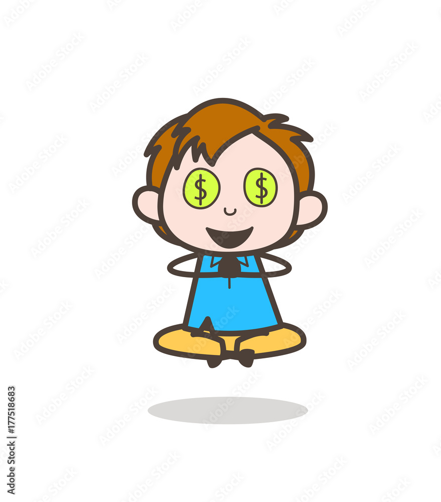 Money Mouth Face - Cute Cartoon Kid Vector Money Mouth Face - Cute Cartoon Kid Vector