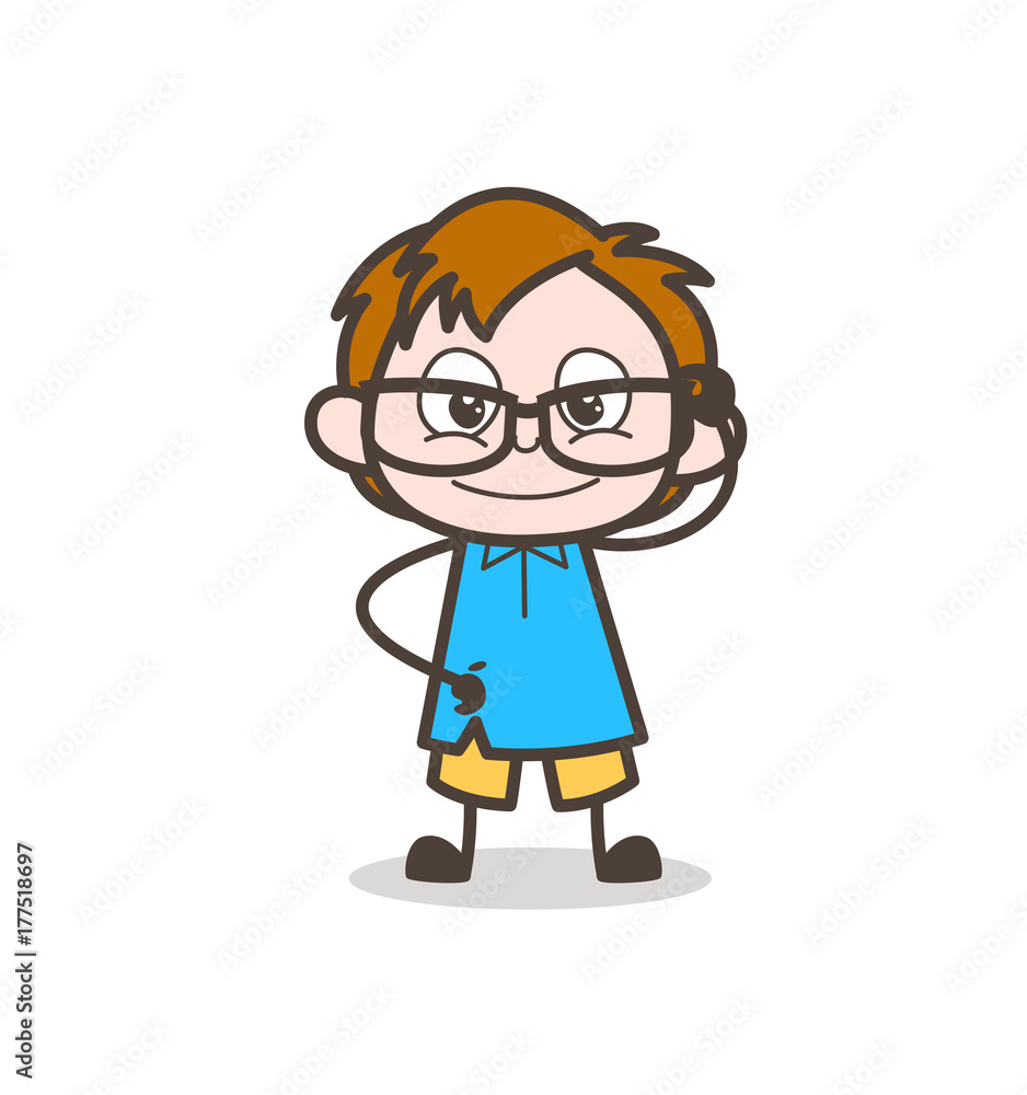 Happy Face with Big Eye Frame - Cute Cartoon Kid Vector Happy Face with Big Eye Frame - Cute Cartoon Kid Vector
