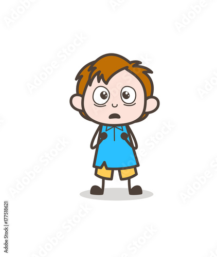 Worried Face - Cute Cartoon Kid Vector