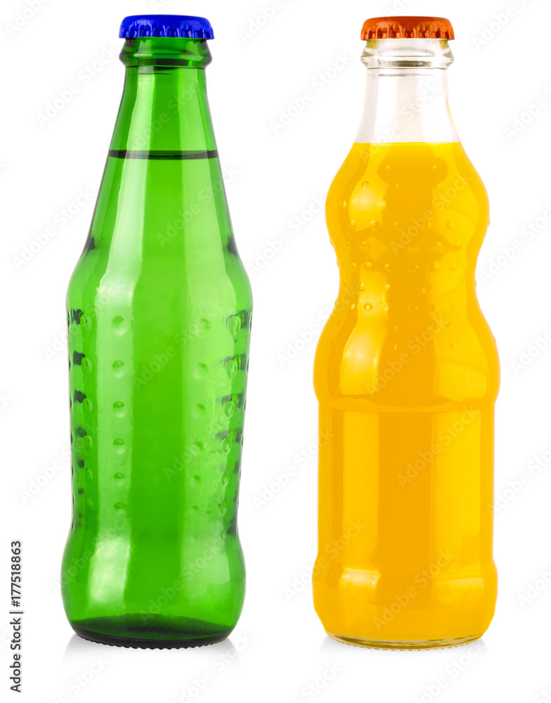 soft drink bottles on white background with clipping path. soft drink bottles on white background with clipping path.