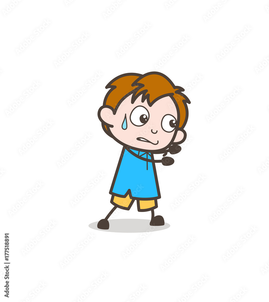 Little Kid Holding Hands - Cute Cartoon Kid Vector