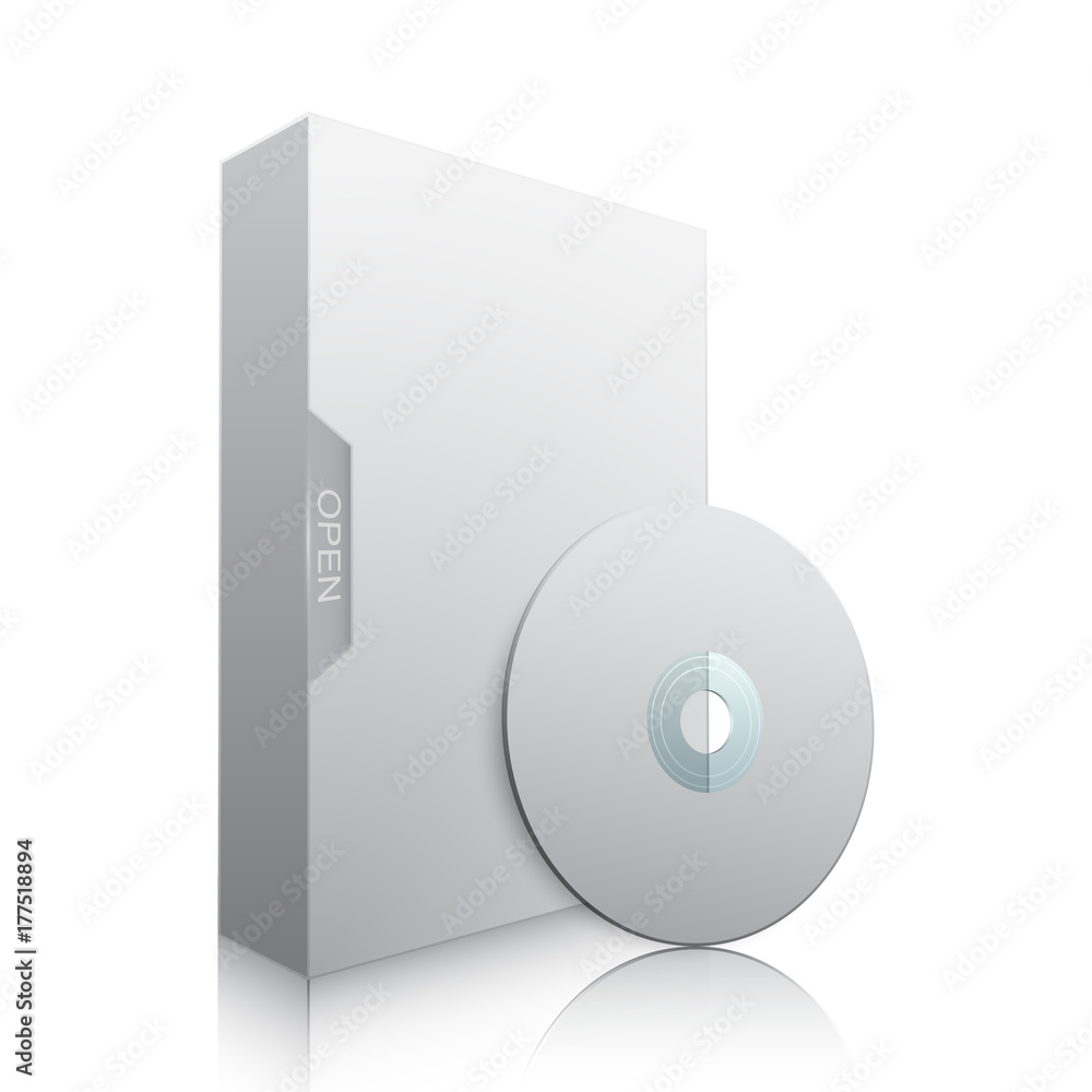 Dvd disc software package template, vector, isolated on white Dvd disc software package template, vector, isolated on white