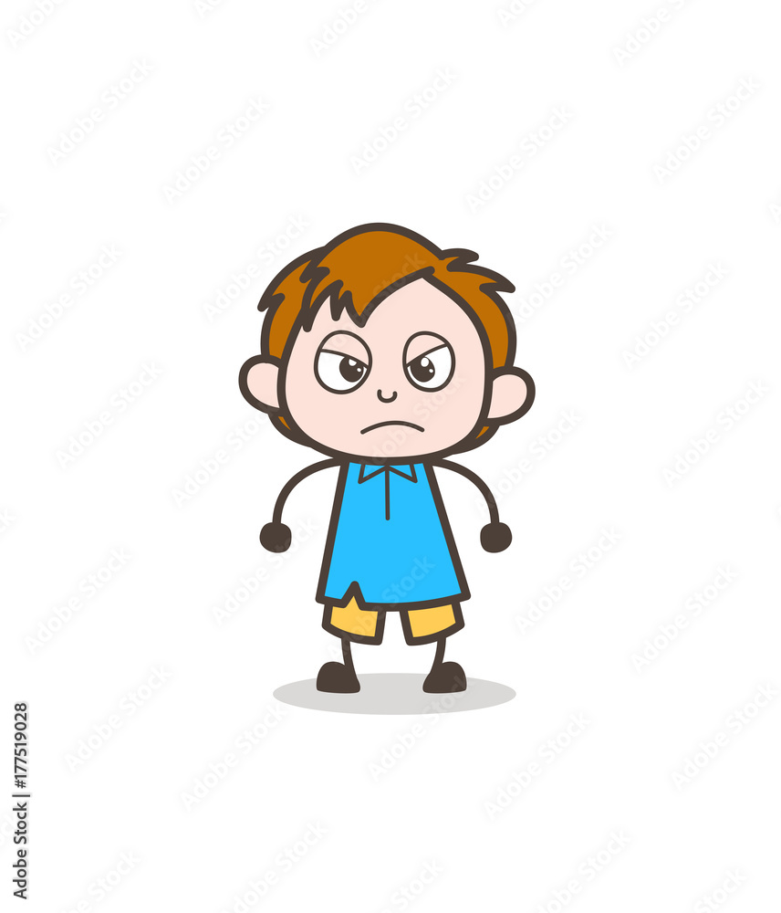 Aggressive Action - Cute Cartoon Kid Vector Aggressive Action - Cute Cartoon Kid Vector