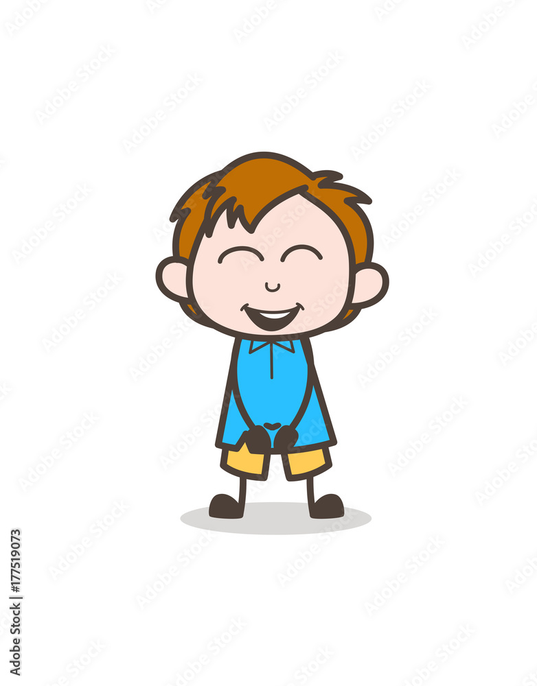 Small Boy Laughing Face - Cute Cartoon Kid Vector Small Boy Laughing Face - Cute Cartoon Kid Vector
