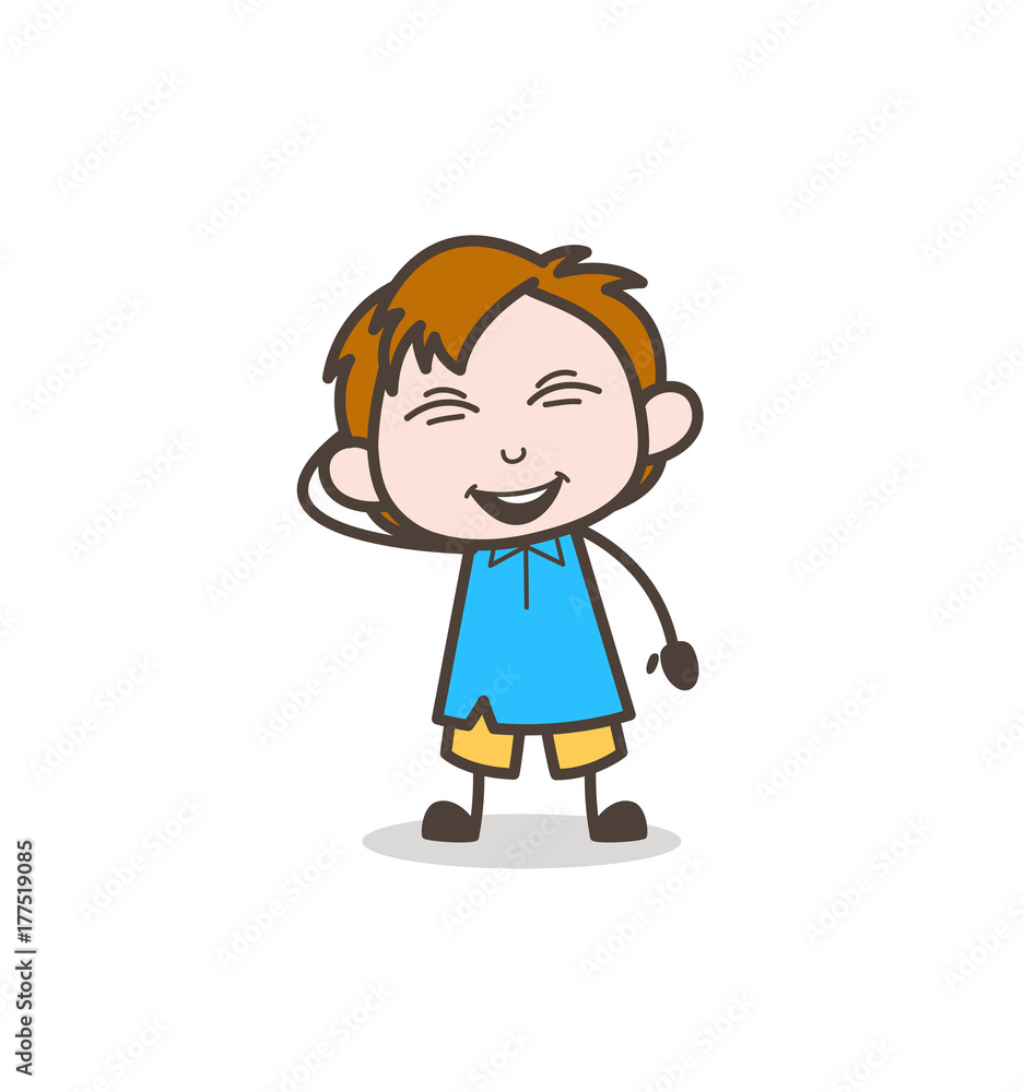 Cheerful Little Boy Face - Cute Cartoon Kid Vector