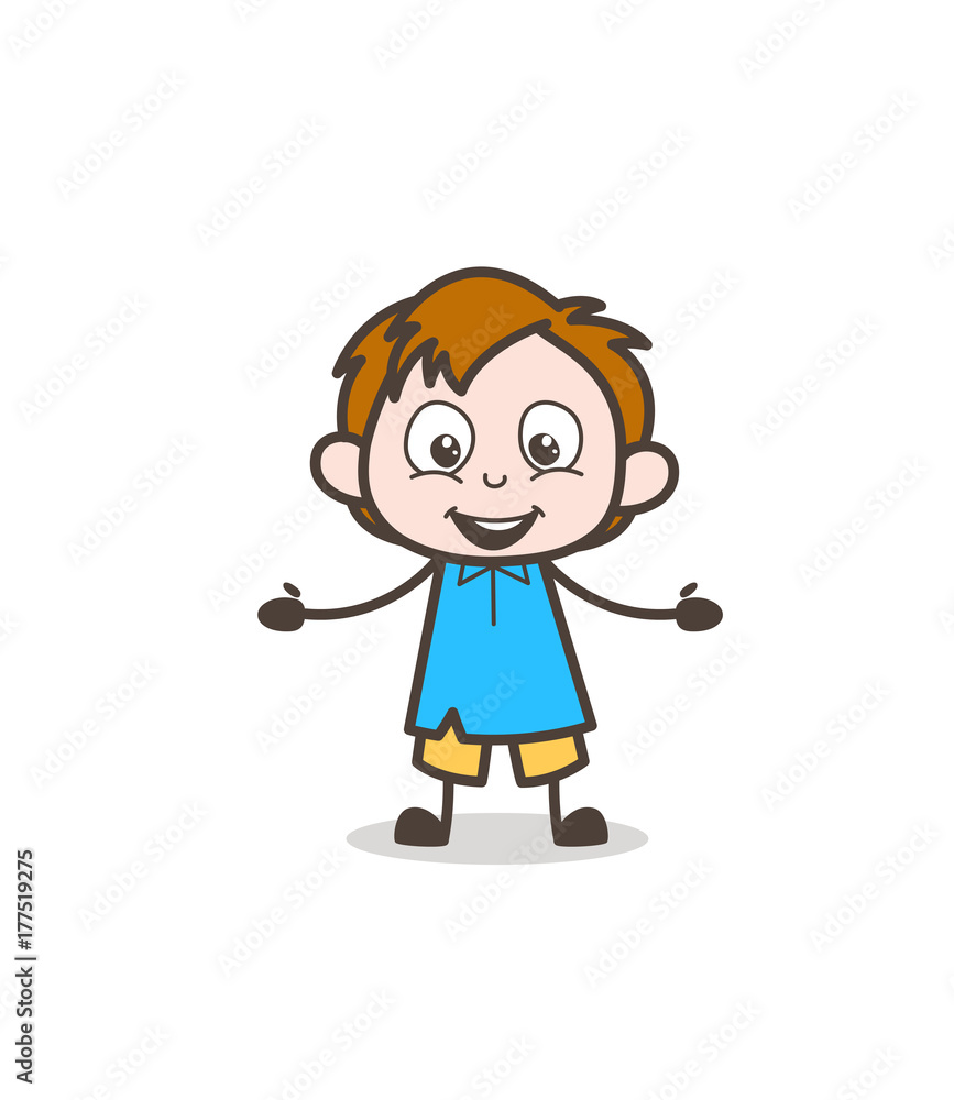 Joyful Little Boy - Cute Cartoon Kid Vector Joyful Little Boy - Cute Cartoon Kid Vector