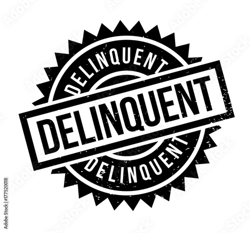 Delinquent rubber stamp. Grunge design with dust scratches. Effects can be easily removed for a clean, crisp look. Color is easily changed.