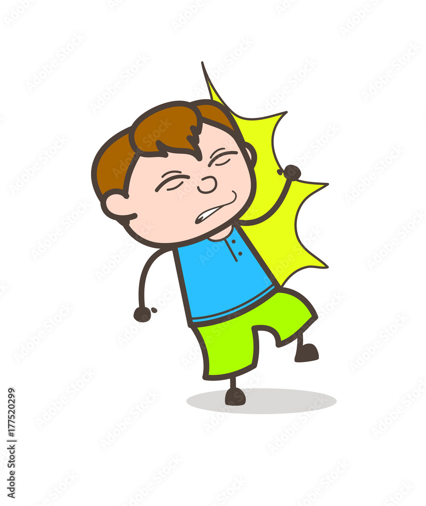 Little Kid Getting Hurt Expression - Cute Cartoon Boy Illustration Little Kid Getting Hurt Expression - Cute Cartoon Boy Illustration