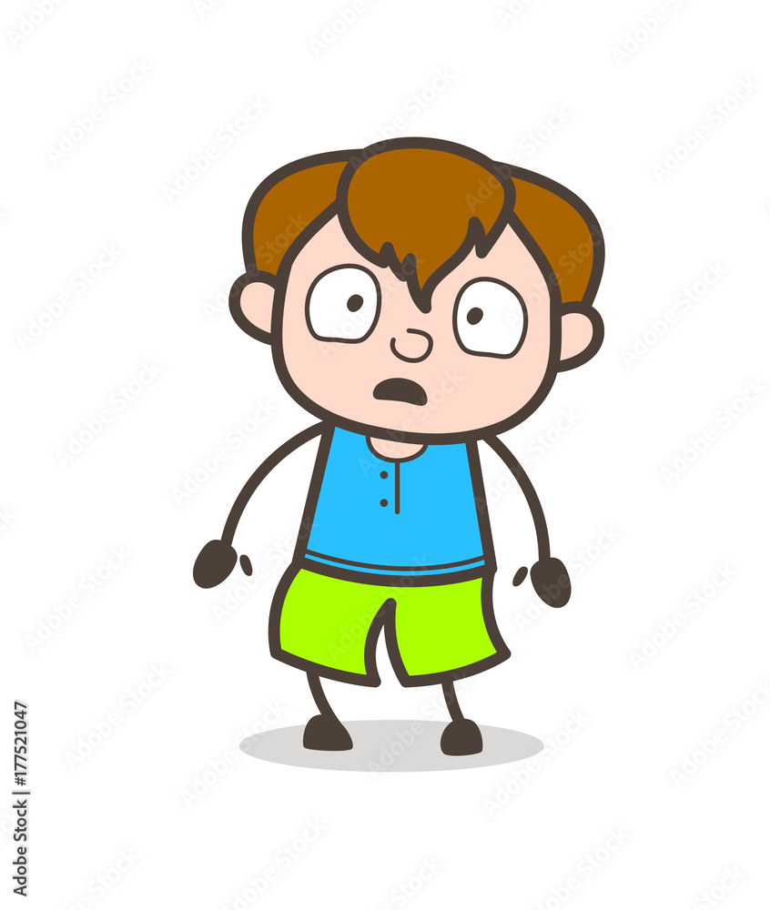 Shocked Little Boy Face - Cute Cartoon Boy Illustration Shocked Little Boy Face - Cute Cartoon Boy Illustration