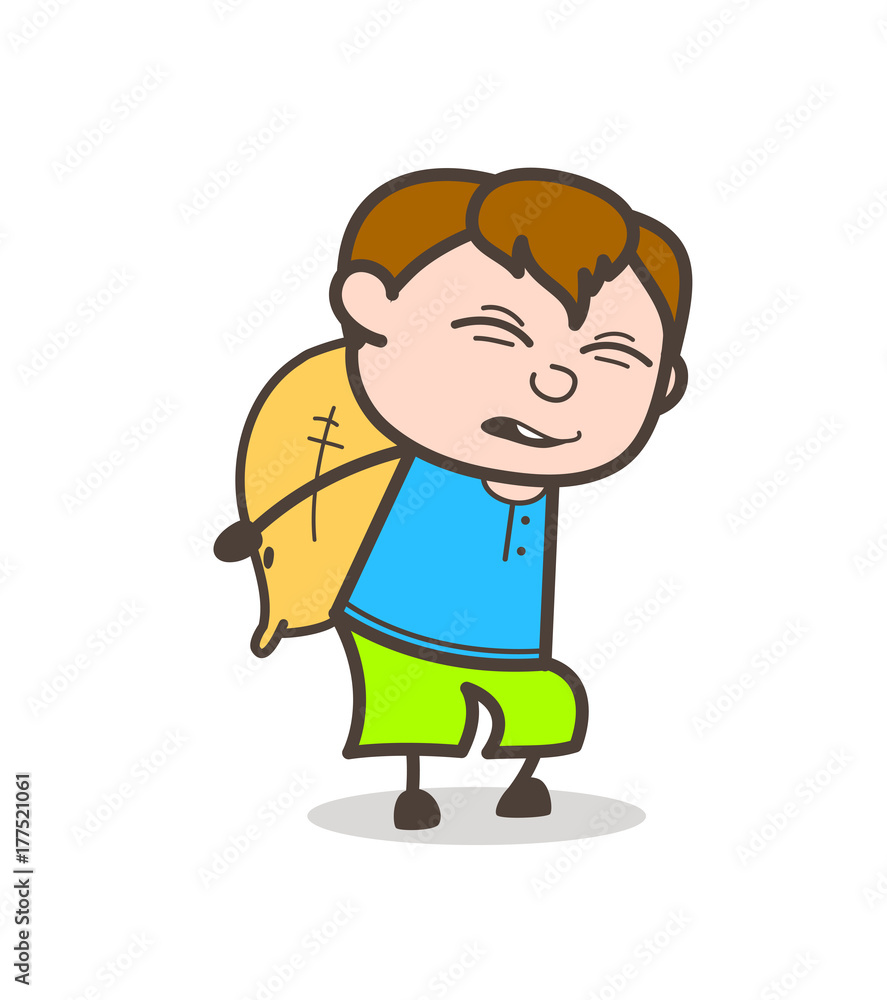 Child Labor Concept - Cute Cartoon Boy Illustration Child Labor Concept - Cute Cartoon Boy Illustration