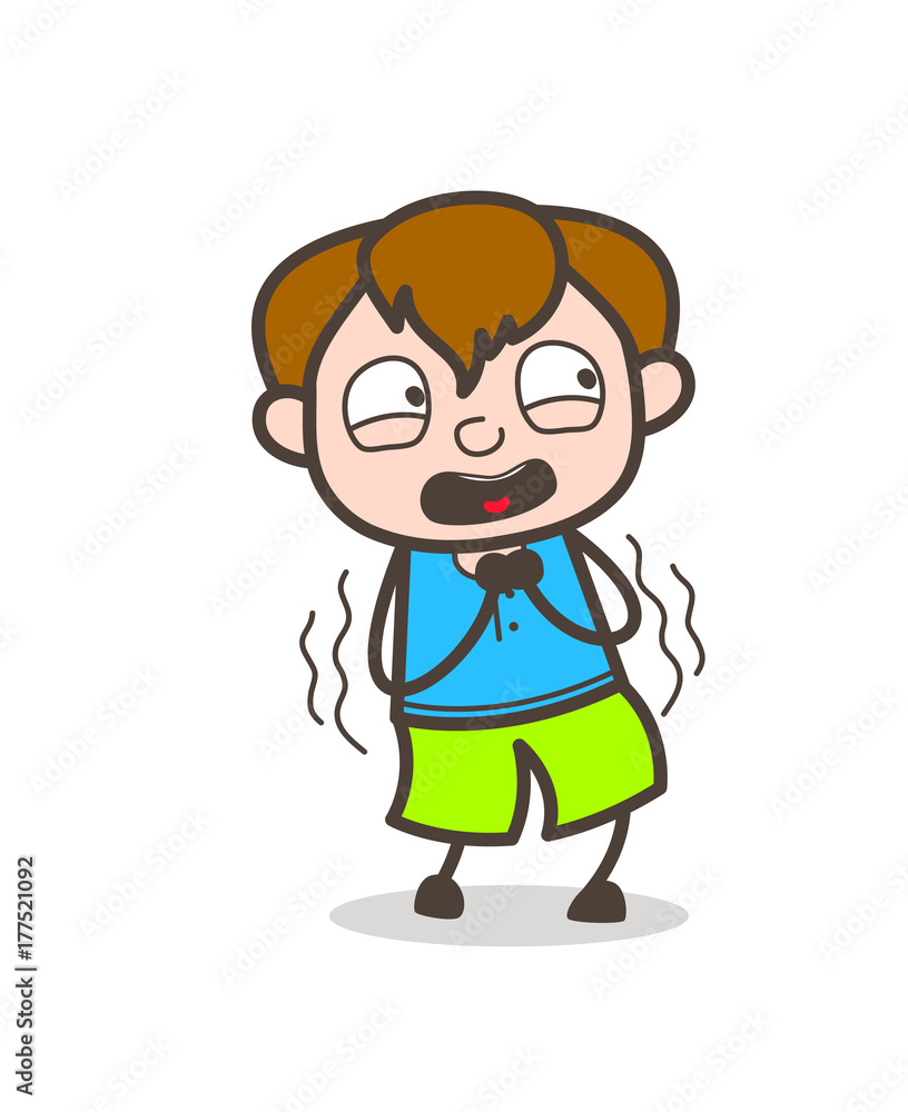 Screaming in Fear - Cute Cartoon Boy Illustration Screaming in Fear - Cute Cartoon Boy Illustration