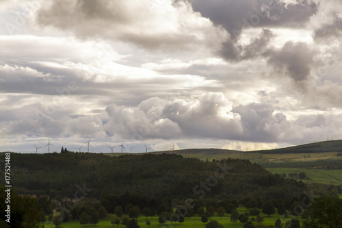 View of a cloudy sky in the scottish countryside, Scotland. © Chiara