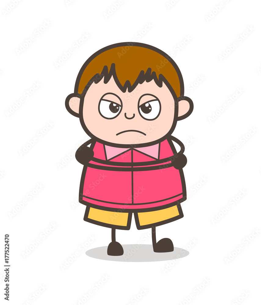 Disappointed Expression - Cute Cartoon Fat Kid Illustration Disappointed Expression - Cute Cartoon Fat Kid Illustration