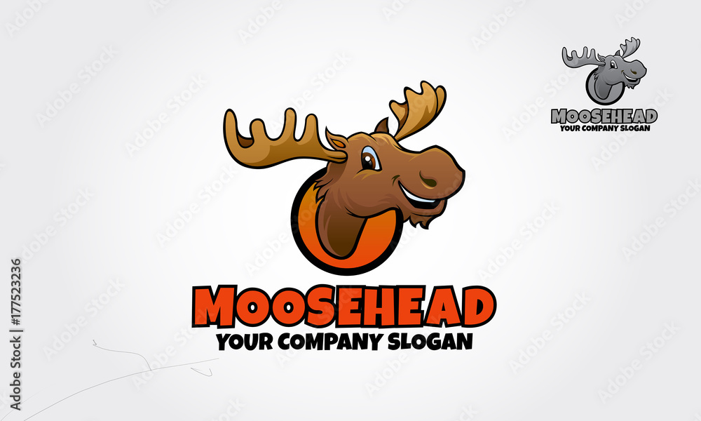 Vector logo illustration of the mighty moose. Vector logo illustration of the mighty moose.