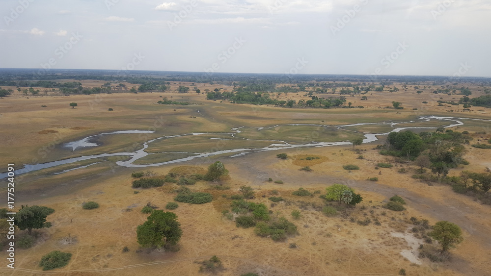 Okavango as seen from the sky as it dries out Okavango as seen from the sky as it dries out