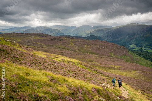 Hill walking on Bleaberry Fell in the English Lake District