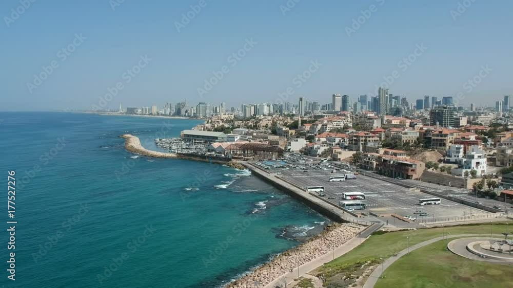 Panoramic shot from the air on Tel-Aviv skyline Panoramic shot from the air on Tel-Aviv skyline
