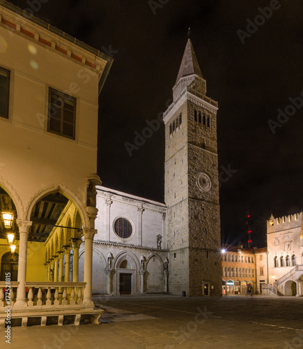  St. Mary church in the night, Tito square, Koper, Slovenia